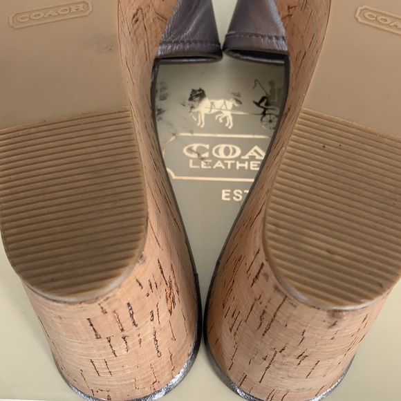 Coach “Judith” Metallic Wedge Sandals Sz9 - Picture 6 of 13